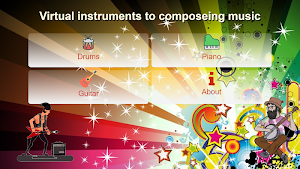 Virtual Instruments - drums, piano, guitar Screenshot 0