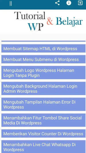 Tutorial Dan Belajar WP Screenshot 1