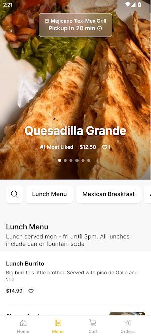 El Mejicano Tex-Mex Grill Screenshot 1