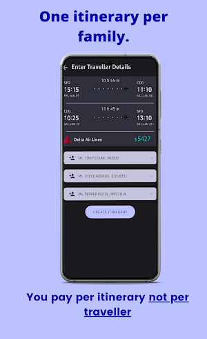 FlightGen Flight Itinerary App Screenshot 1