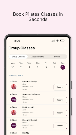 Mauve Pilates Stirling Screenshot 2