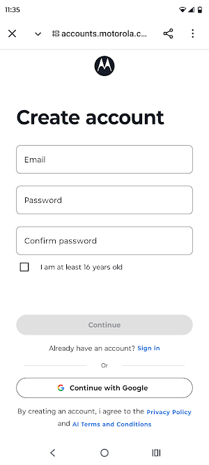 Moto Account Screenshot 2