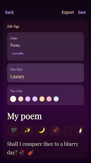 Velvet Notes Luxury Journal Screenshot 3