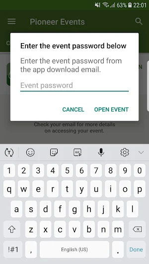 Pioneer Events Screenshot 1