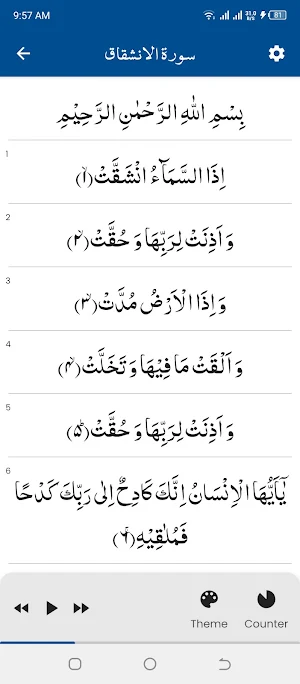 Surah Inshiqaq (سورة الانشقاق) Screenshot 0