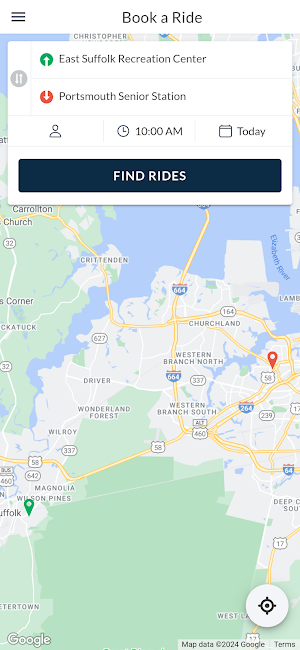 Senior Services I-RIDE Screenshot 2