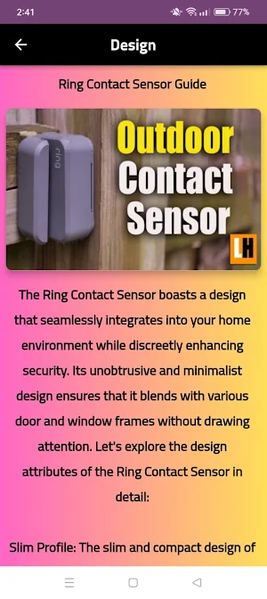 ring contact sensor guide Screenshot 2