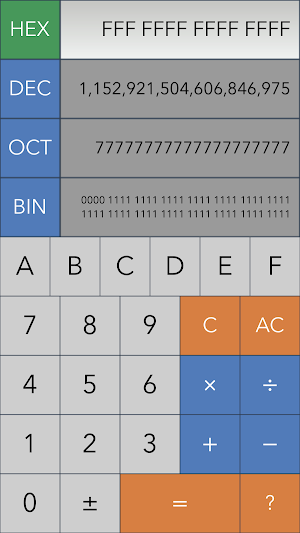 Hex,Dec,Oct,Bin(Dev Calc) Screenshot 1