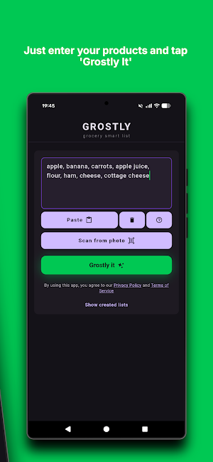 Grostly - grocery smart list Screenshot 1