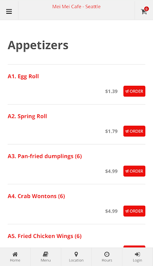 Mei Mei Cafe Seattle Ordering Screenshot 1