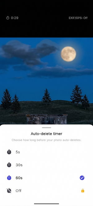 Private Camera - Auto Delete Screenshot 2