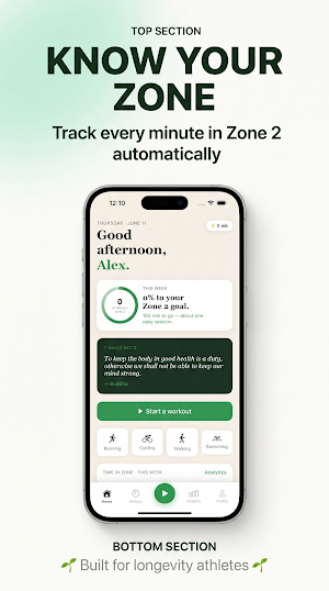 Zone 2 Heart Rate Training App Screenshot 0