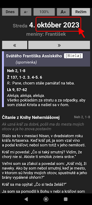 Liturgické čítania Screenshot 2