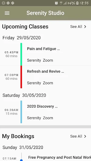 Serenity Bookings App Screenshot 0