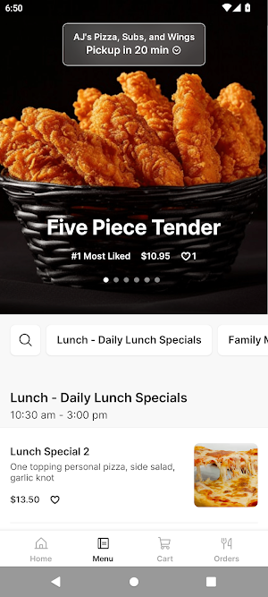 AJ's Pizza, Subs, and Wings Screenshot 1