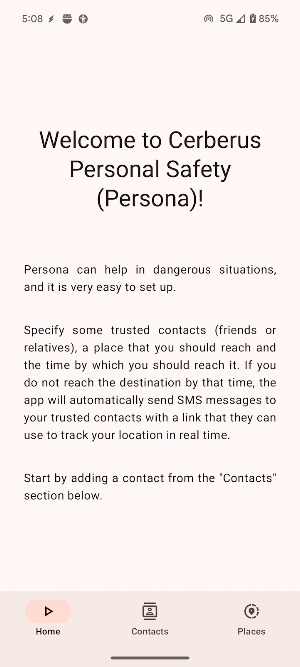 Cerberus Personal Safety Screenshot 0