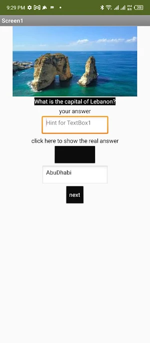 Capital Quiz Screenshot 2