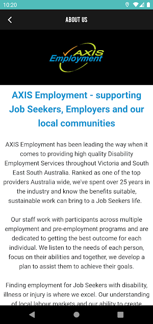 AXIS Employment Screenshot 3