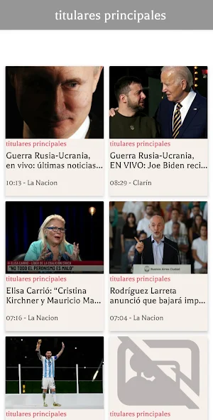 Titulares Principales Screenshot 2