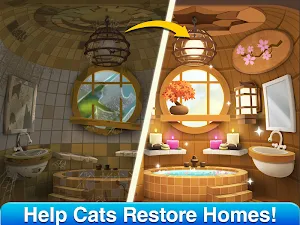 Cat Home Design: Decorate Cute Magic Kitty Mansion Screenshot 1