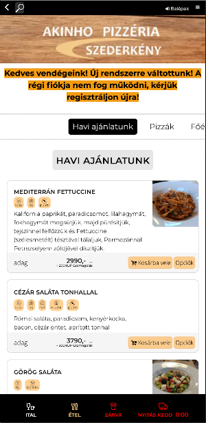 Akinho Pizzeria Szederkény Screenshot 1