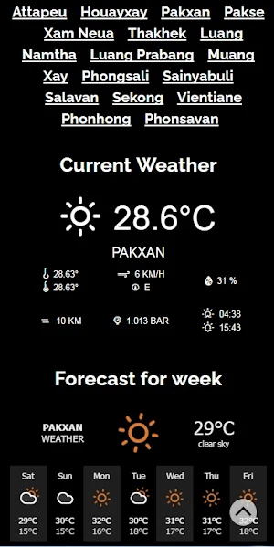 Laos Weather Screenshot 3