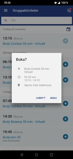 Sports Club Vallentuna Screenshot 1