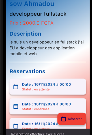 service reservation Screenshot 3