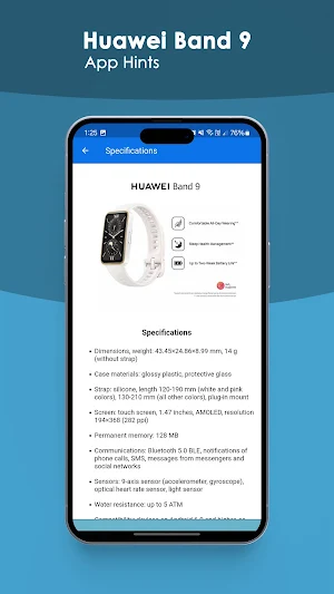 Huawei Band 9 App Hints Screenshot 1