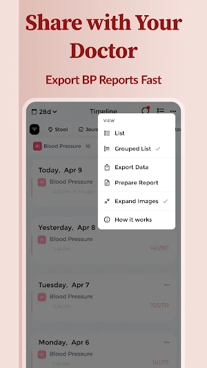 Blood Pressure Tracker Screenshot 3