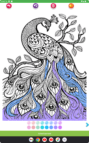 Coloring rainbow peacock Screenshot 2