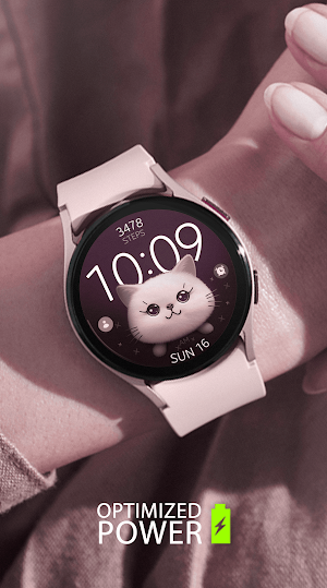 Cute Cat digital watch face Screenshot 3