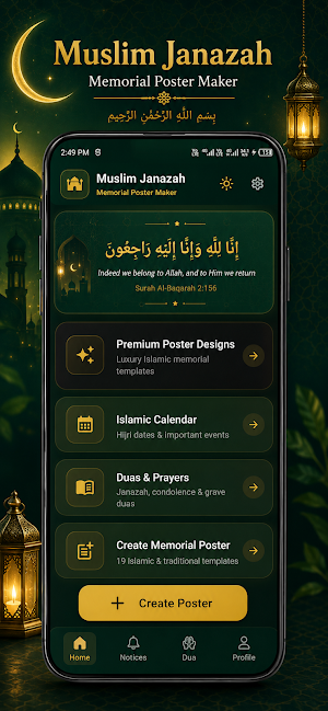 Muslim Funeral Poster Tribute Screenshot 2