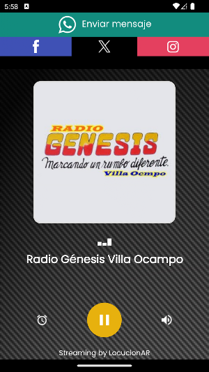 Radio Génesis Villa Ocampo Screenshot 0