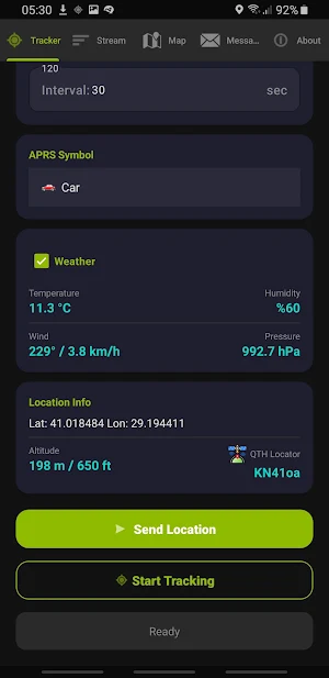 APRS Tracker Pro Screenshot 1