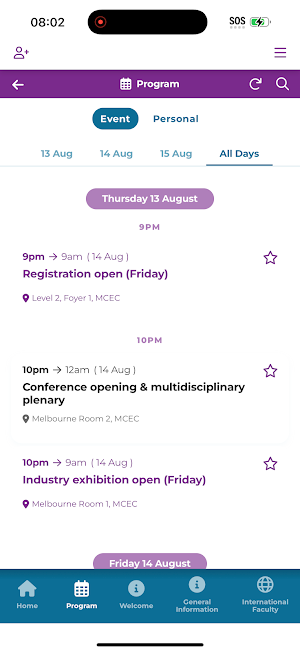 APCC 2026 Attendee App Screenshot 2