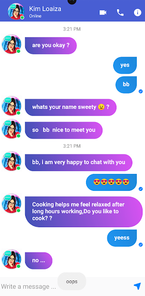 Kimberly Loaiza Chat & Call Screenshot 1
