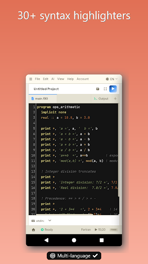 Fortran IDE, Compiler & AI Screenshot 2