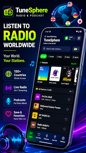 TuneSphere: Radio & Podcasts Screenshot 0