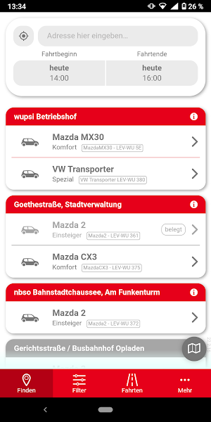 wupsiCar - Carsharing Screenshot 1