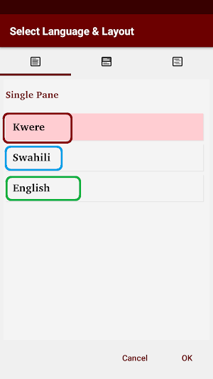 Kwere, Swahili, English Bible Screenshot 3