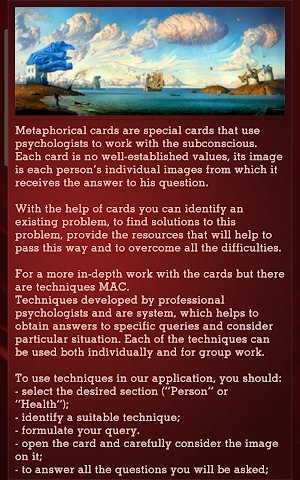 Metaphoric cards: Ruby. Relationship techniques Screenshot 1