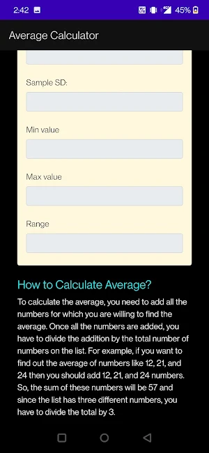 Average Calculator Screenshot 3
