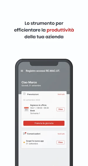 Registro accessi RE.MAC.UT. Screenshot 0