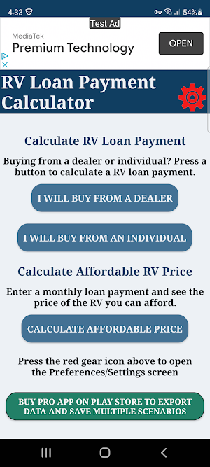 RV Loan Payment Calculator Screenshot 0