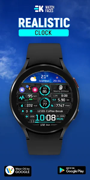 Realistic Clock - Watch Face Screenshot 0
