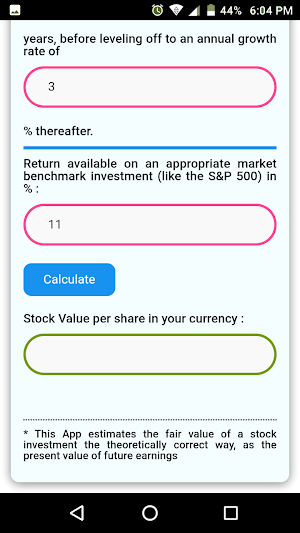 Discounted Cash Flows Calculator Screenshot 2