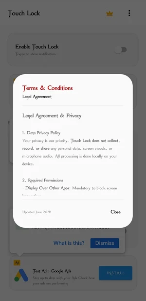 Screen Touch Locker Screenshot 1