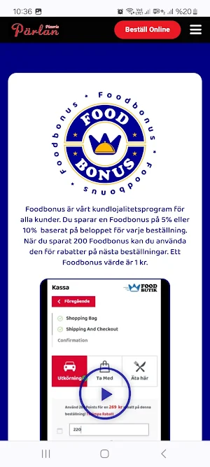 Pärlan Pizzeria Screenshot 2
