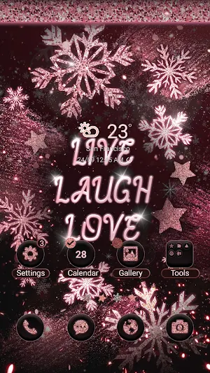 Black Pink Snowflake-Wallpaper Screenshot 0